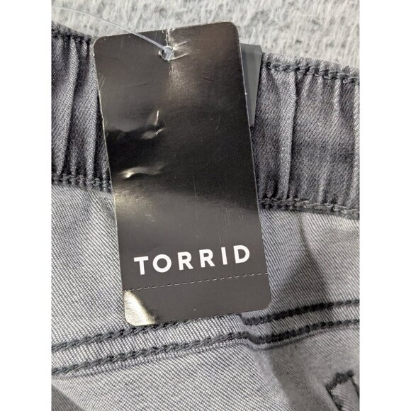 Torrid Crop Pull On Boyfriend Straight Pants Womens M/L 10 Medum/Large Gray - Picture 7 of 16